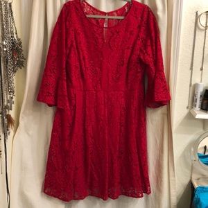 Lace red dress